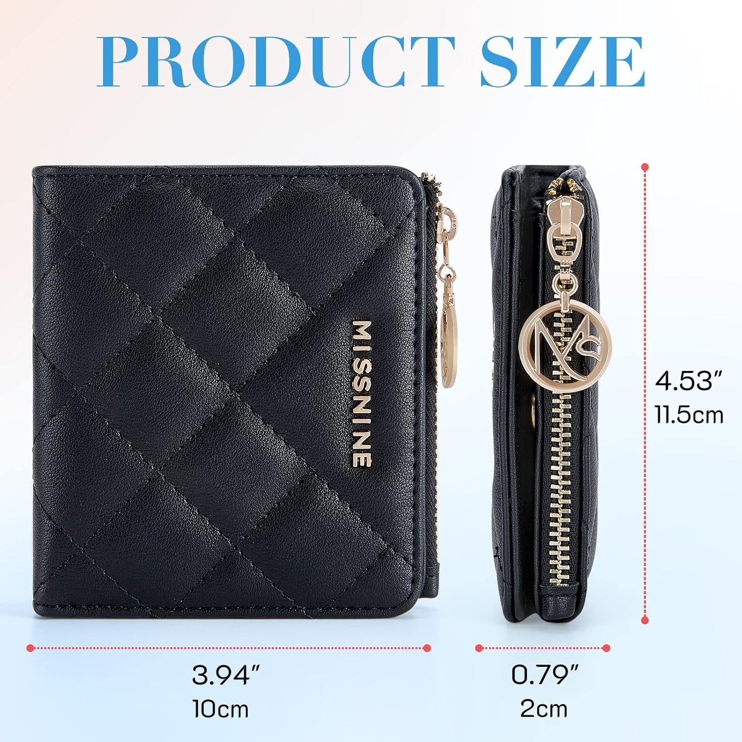 Missnine Small Wallet for Women RFID Compact Wallet Vegan Leather Bifold Ladies Wallet with Card Holder and Coin Purse