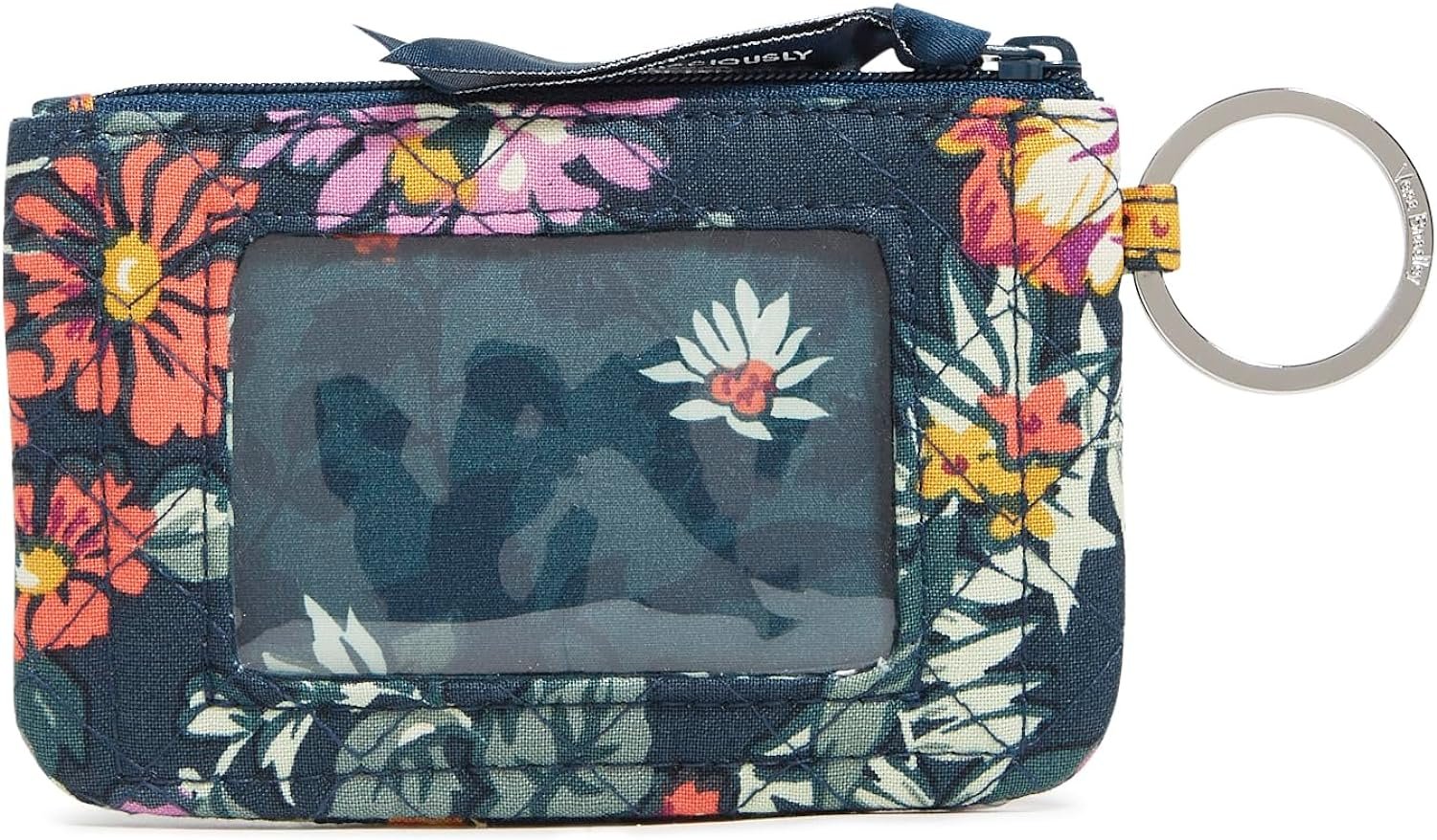 Vera Bradley Womens Cotton Zip Id Case Wallet, Fresh-Cut Floral Green, One Size