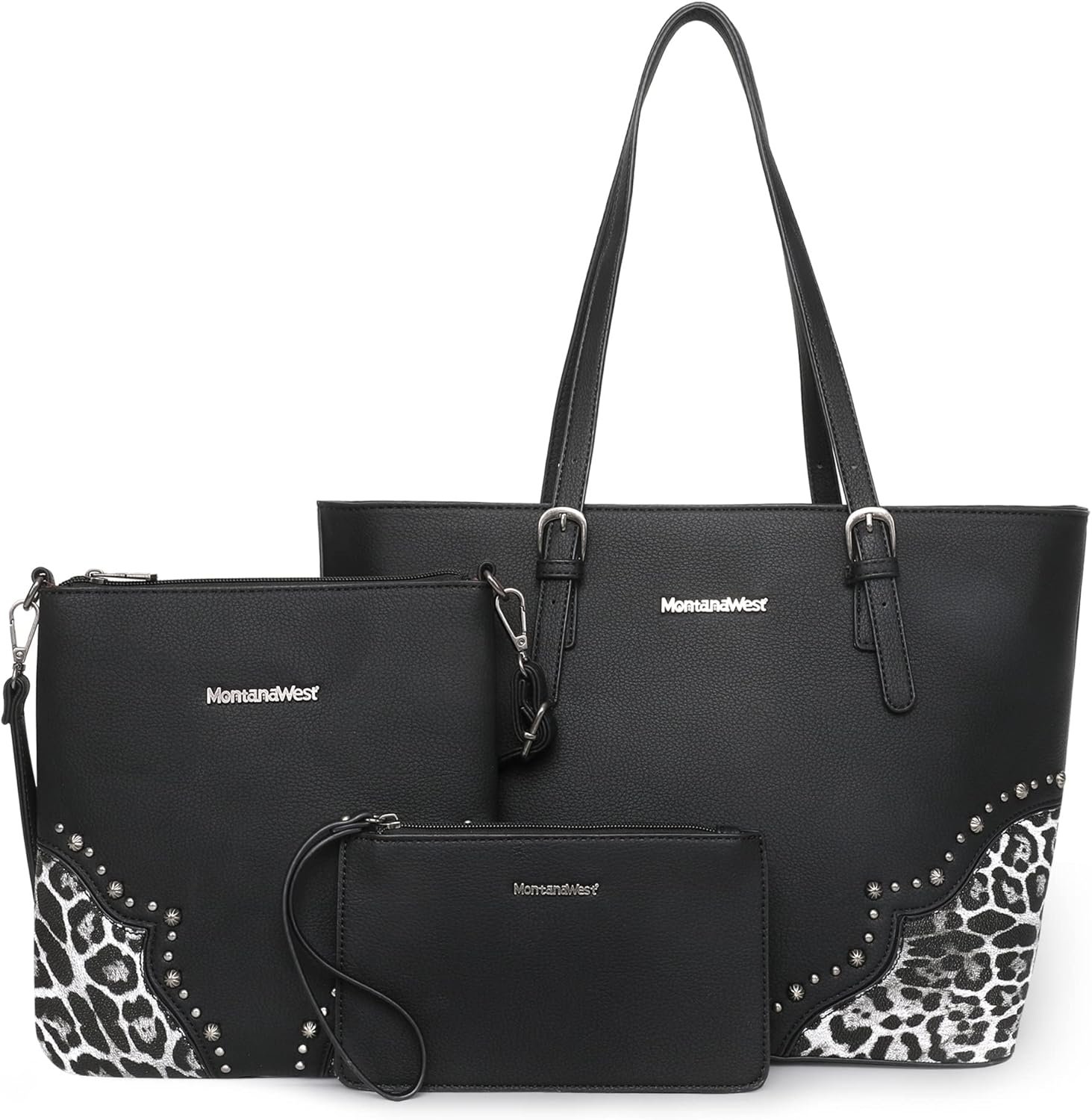 Montana West Purses for Women Tote Bag 3Pcs Set Leopard Print Satchel Handbags