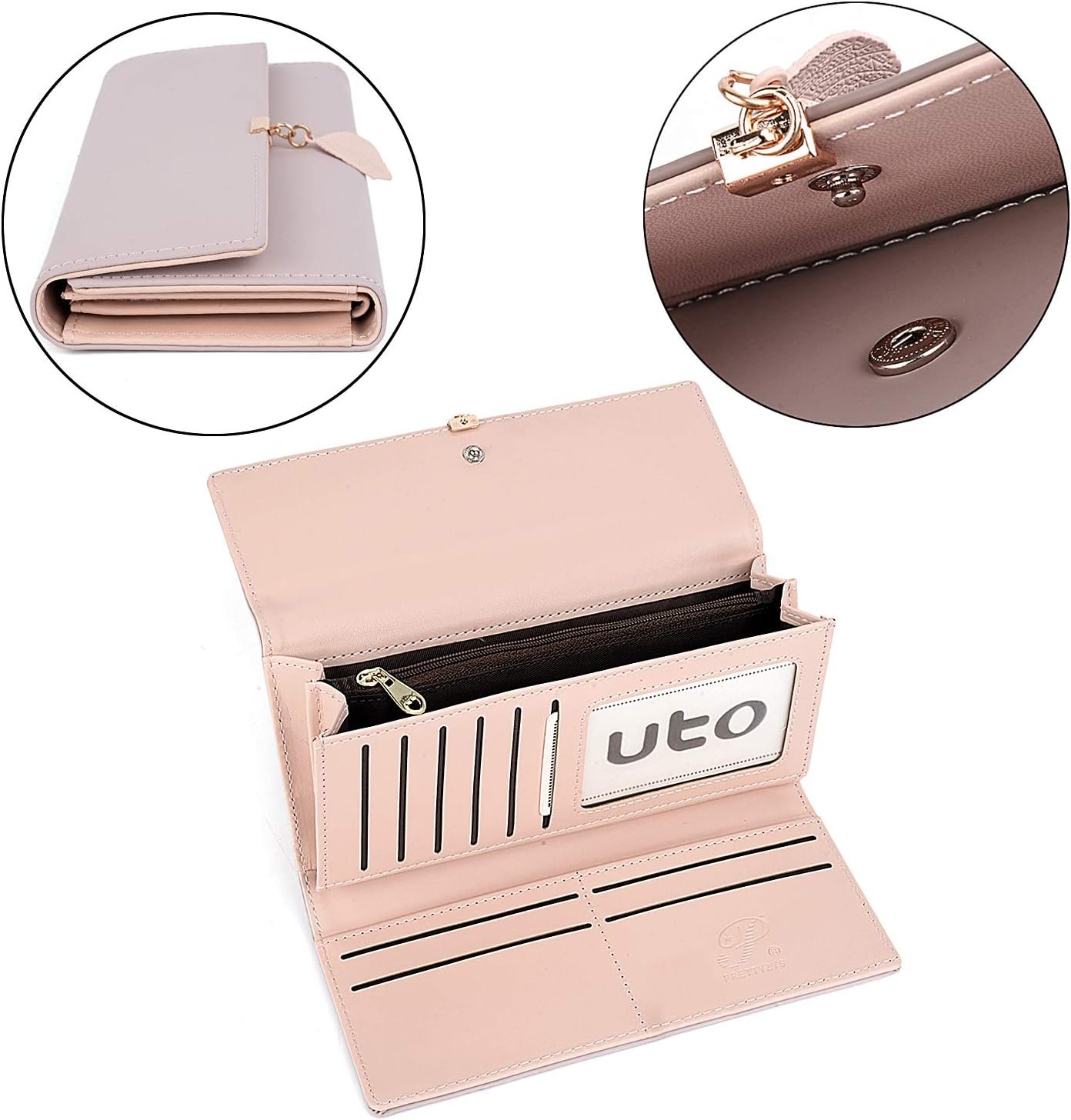 UTO Wallet for Women PU Leather Leaf Pendant Review