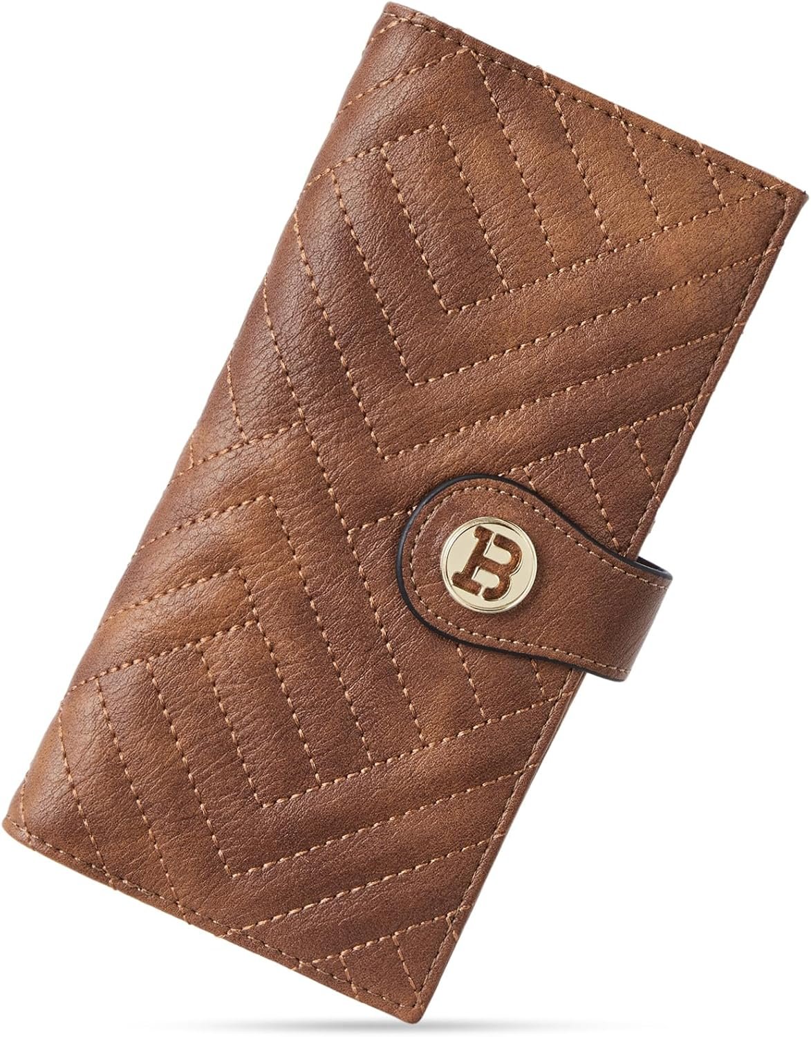 BOSTANTEN Slim Wallet Women Leather RFID Blocking Credit Card Holder Bifold Thin Wallet with Zipper Pocket Brown review